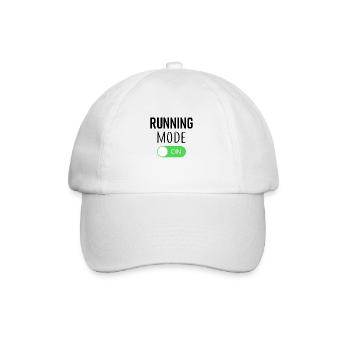 Running Mode On - Joggen - Läufer - Sport - Baseballkappe - Weiß/Weiß - Vorne