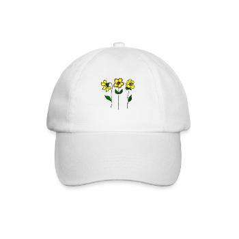 Blumen - Baseballkappe - Weiß/Weiß - Vorne