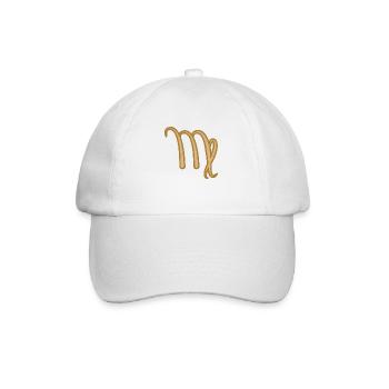 Virgo Zodiac Symbol Two Tone Golden - Baseball Cap - white/white - Front