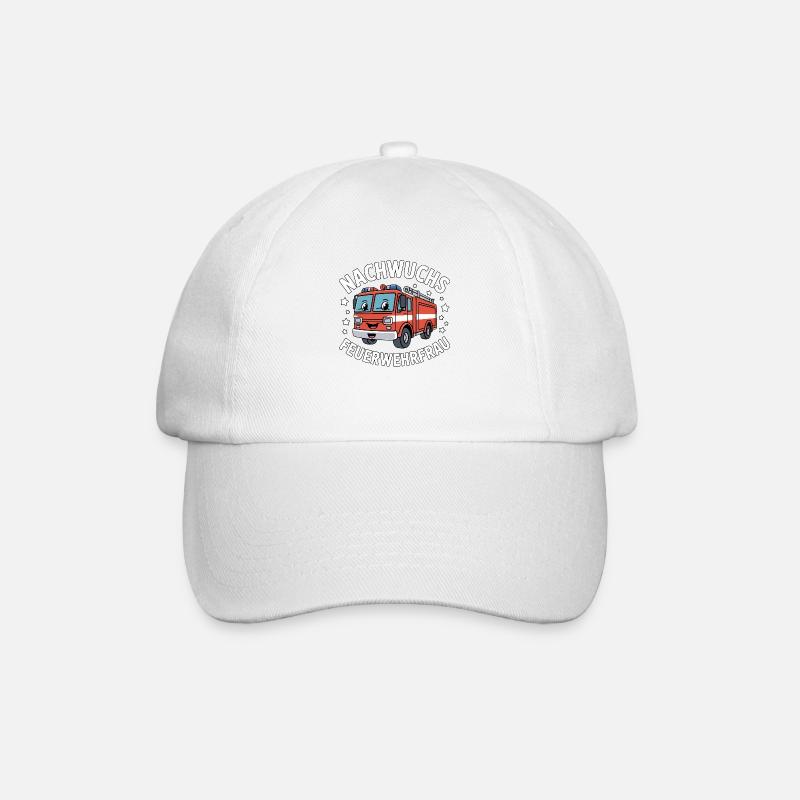 Lustige Nachwuchs Feuerwehrfrau Mädchen - Baseballkappe - Weiß/Weiß