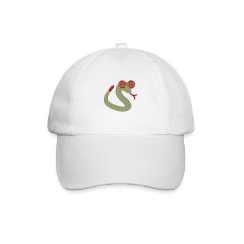 Swirly eyed snake / Schlange mit Spiralaugen (2c) - Baseball Cap - white/white - Front