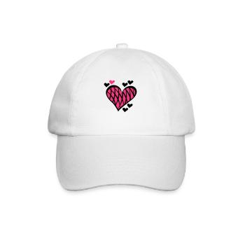 Herz Motiv - Baseballkappe - Weiß/Weiß - Vorne