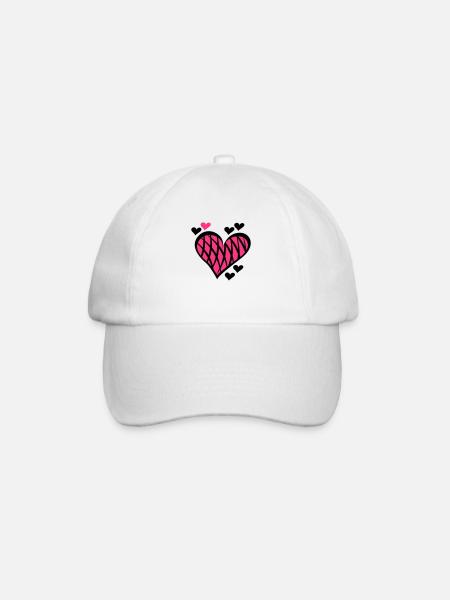 Herz Motiv - Baseballkappe - Weiß/Weiß