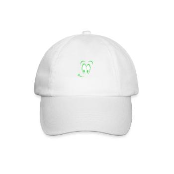 Zeichnung - Smile - Lächeln - Smily - Fröhlich - Baseballkappe - Weiß/Weiß - Vorne