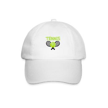 Tennis avec raquettes et balle de tennis - Casquette classique - blanc/blanc - Devant