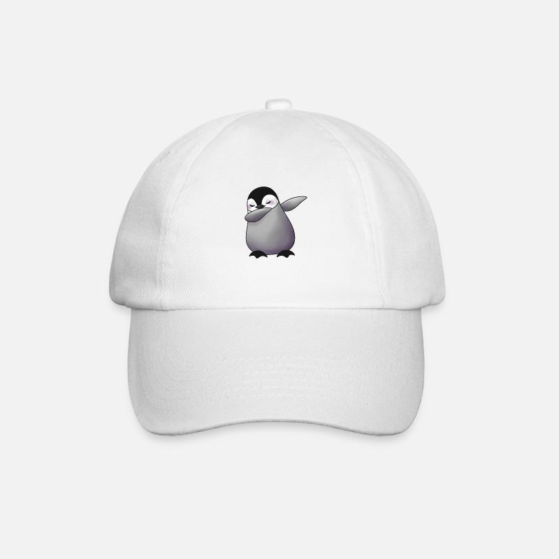 Süßer dabbing Pinguin Tier - Baseballkappe - Weiß/Weiß