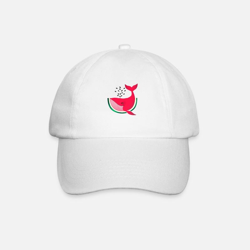 Wassermelone Wal Melonenwal lustig - Baseballkappe - Weiß/Weiß