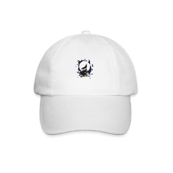 Heulender Wolf Wolf bei Vollmond - Baseballkappe - Weiß/Weiß - Vorne