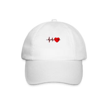 Cool Heart EFG Heart Line Valentine's Day Gift - Baseball Cap - white/white - Front