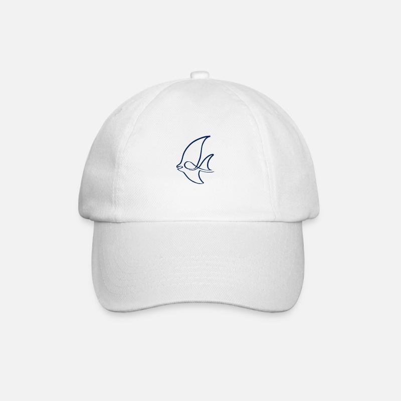 Une ligne poisson bleu - Casquette classique - blanc/blanc