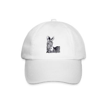 Portrait de zèbre tête de zèbre - Casquette classique - blanc/blanc - Devant