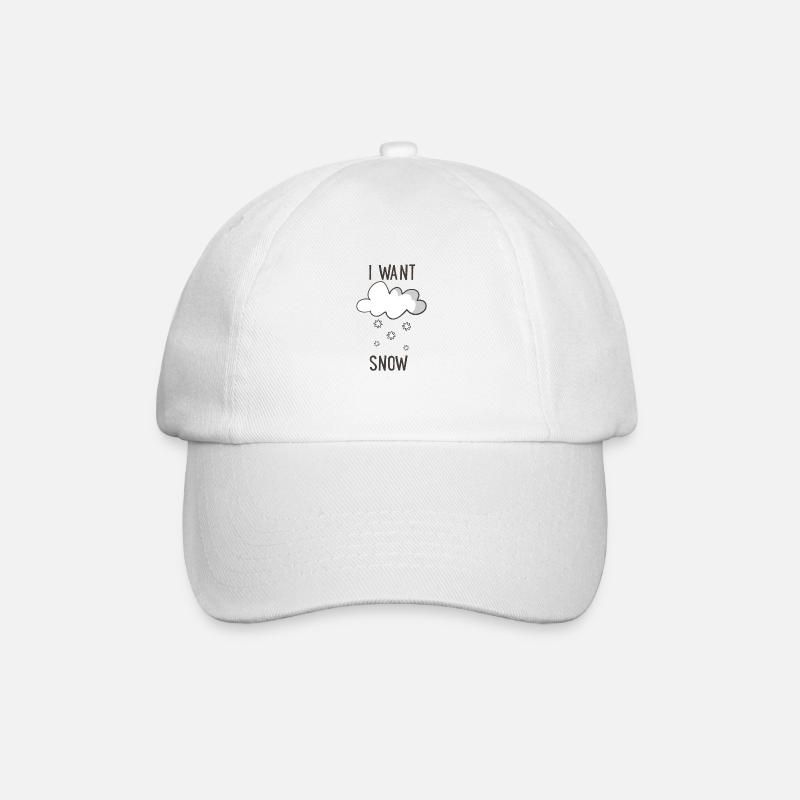 Ich will Schnee - Baseballkappe - Weiß/Weiß