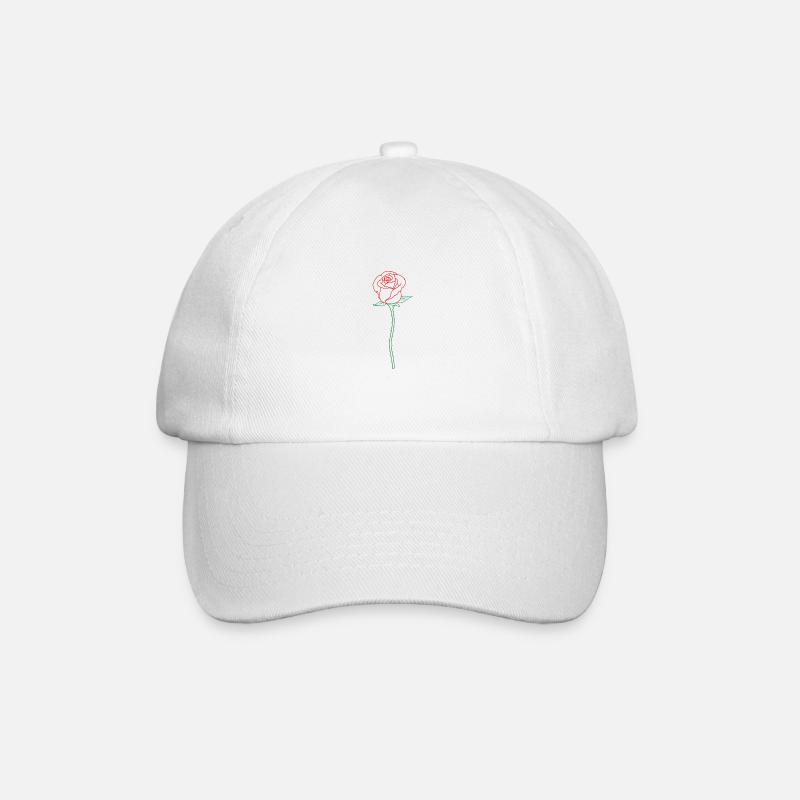 Rose Blume - Baseballkappe - Weiß/Weiß