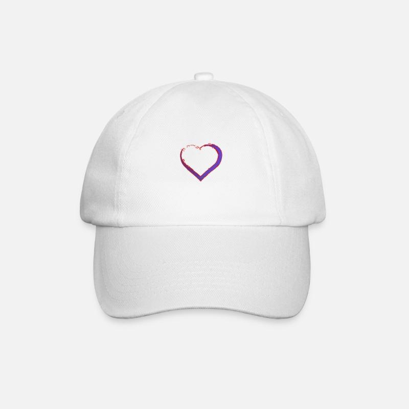 Lila Herz Logo - Baseballkappe - Weiß/Weiß