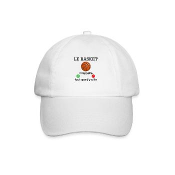 le basket m'appelle / t-shirt humour basketball - Casquette classique - blanc/blanc - Devant