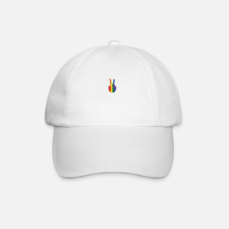 Peace Regenbogen - Baseballkappe - Weiß/Weiß