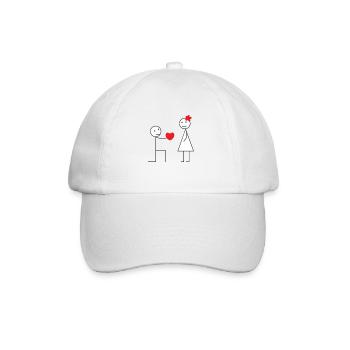 personnage baton coeur - Casquette classique - blanc/blanc - Devant