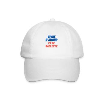 Vivre d'amour et de raclette - humour drôle - Casquette classique - blanc/blanc - Devant