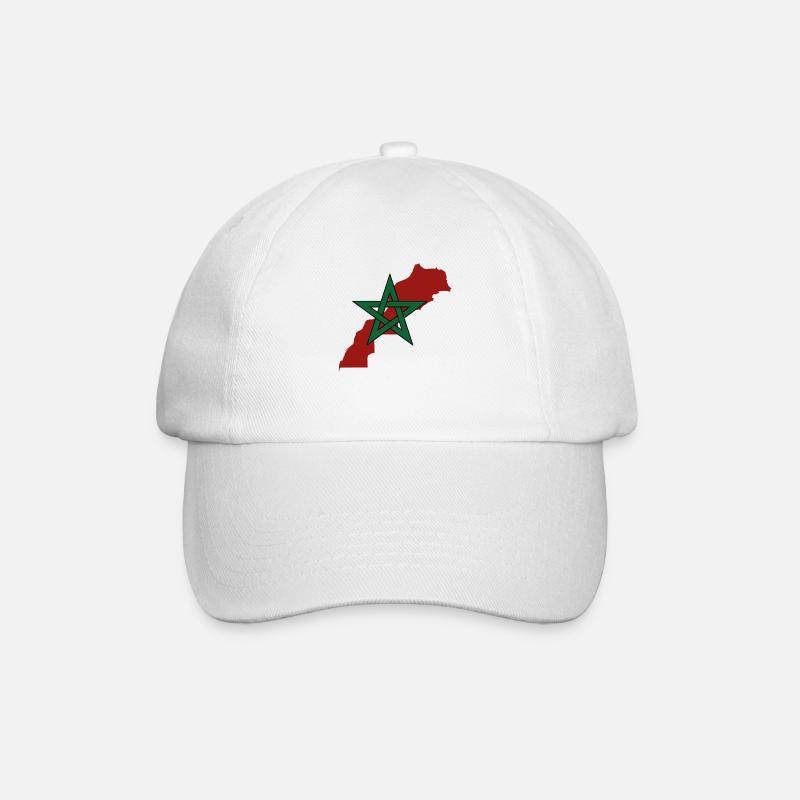 Marokko - Baseballkappe - Weiß/Weiß
