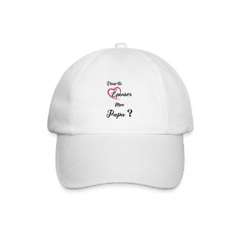 veux tu épouser mon papa - cadeau demande mariage - Casquette classique - blanc/blanc - Devant