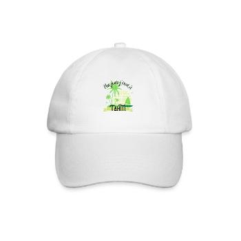 One day I will go to Tahiti - Baseball Cap - white/white - Front