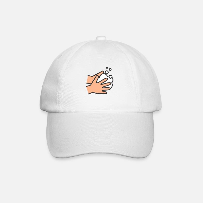 Icône Se laver les mains - Casquette classique - blanc/blanc