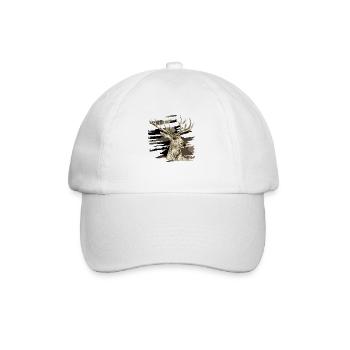 Hirsch - Baseballkappe - Weiß/Weiß - Vorne