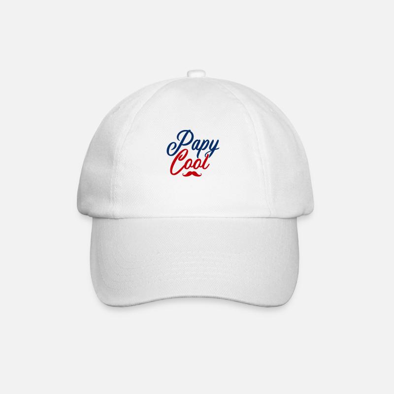 Papy cool moustache - Casquette classique - blanc/blanc