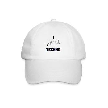 I Love Techno dark - Baseball Cap - white/white - Front