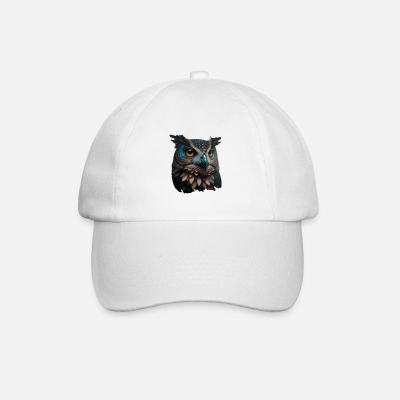 Hibou élégant et coloré avec de grands yeux - Casquette classique - blanc/blanc