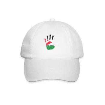 Palestine Flag Hand - Stand with Palestine - Baseball Cap - white/white - Front