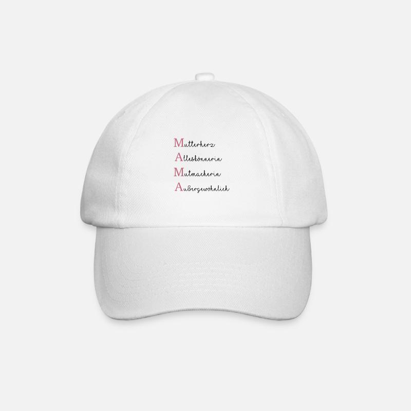 Mama - Baseballkappe - Weiß/Weiß