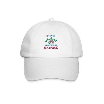 J’enseigne au ukulélé quel est votre super pouvoir? - Casquette classique - blanc/blanc - Devant