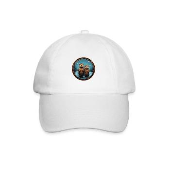 Amis Deux loutres amoureuses dans l’eau - Casquette classique - blanc/blanc - Devant