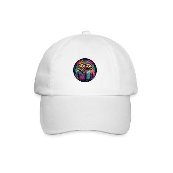 Deux loutres en streetwear - Casquette classique - blanc/blanc - Devant