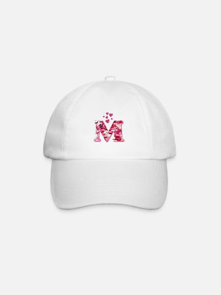 herzen m - Baseballkappe - Weiß/Weiß