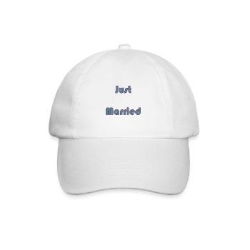 JUST MARRIED. bachelorette party. LOVE. SAINT VALENTINE. COUPLE. - Baseball Cap - white/white - Front