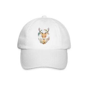 Un cerf dans la forêt - Casquette classique - blanc/blanc - Devant