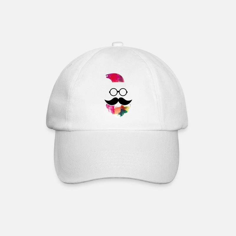 Der Hipster-Weihnachtsmann macht jo hohoho - Baseballkappe - Weiß/Weiß