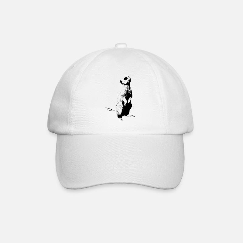 Erdmännchen - Baseballkappe - Weiß/Weiß
