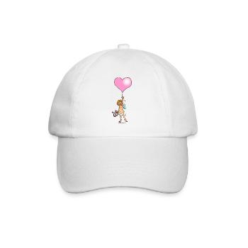 Cupid's Got Balloon Blues: Full Color Design - Baseball Cap - white/white - Front