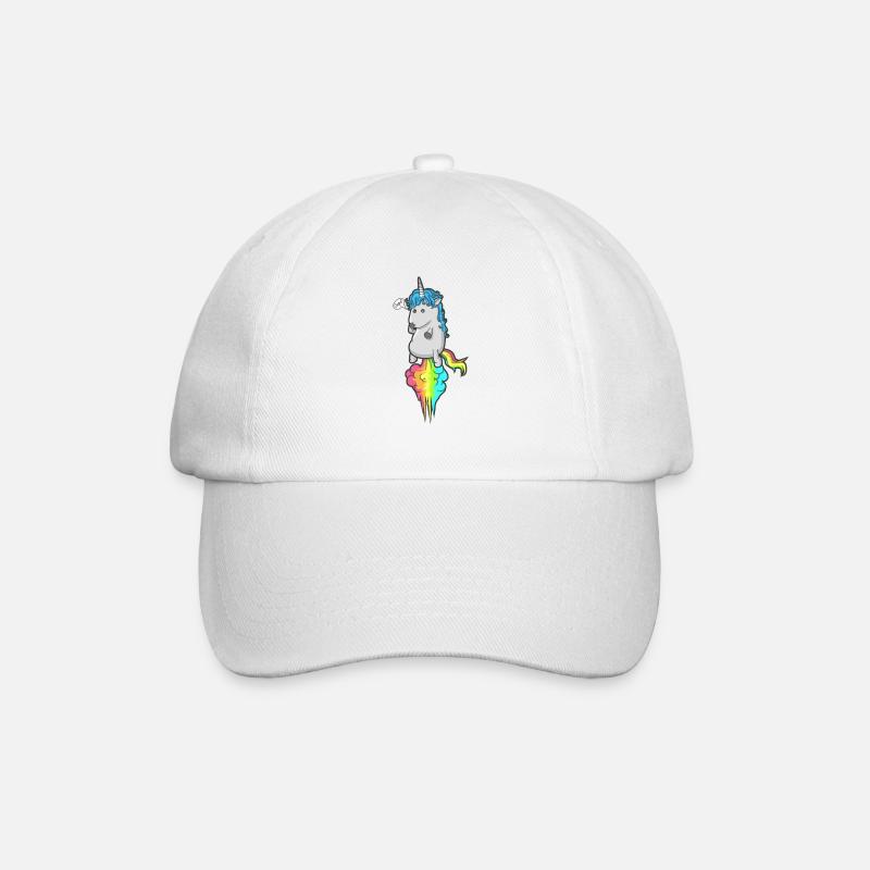 Einhorn Regenbogen Pups Wolke Mädchen T-Shirt Oops - Baseballkappe - Weiß/Weiß