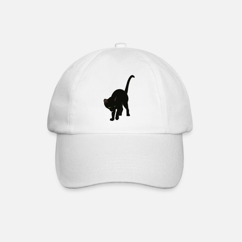 chat noir - Casquette classique - blanc/blanc