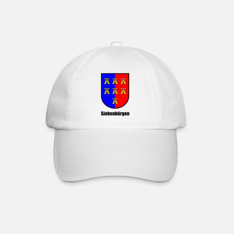 Wappen der Siebenbürger Sachsen "Siebenbürgen" - Baseballkappe - Weiß/Weiß