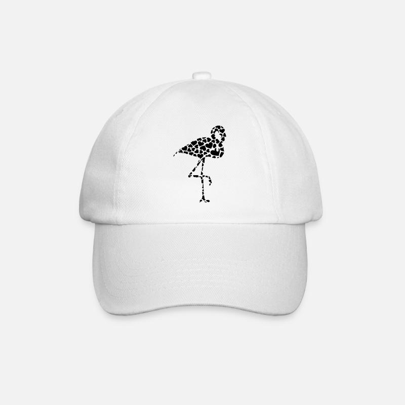 flamingo hearts - Baseball Cap - white/white
