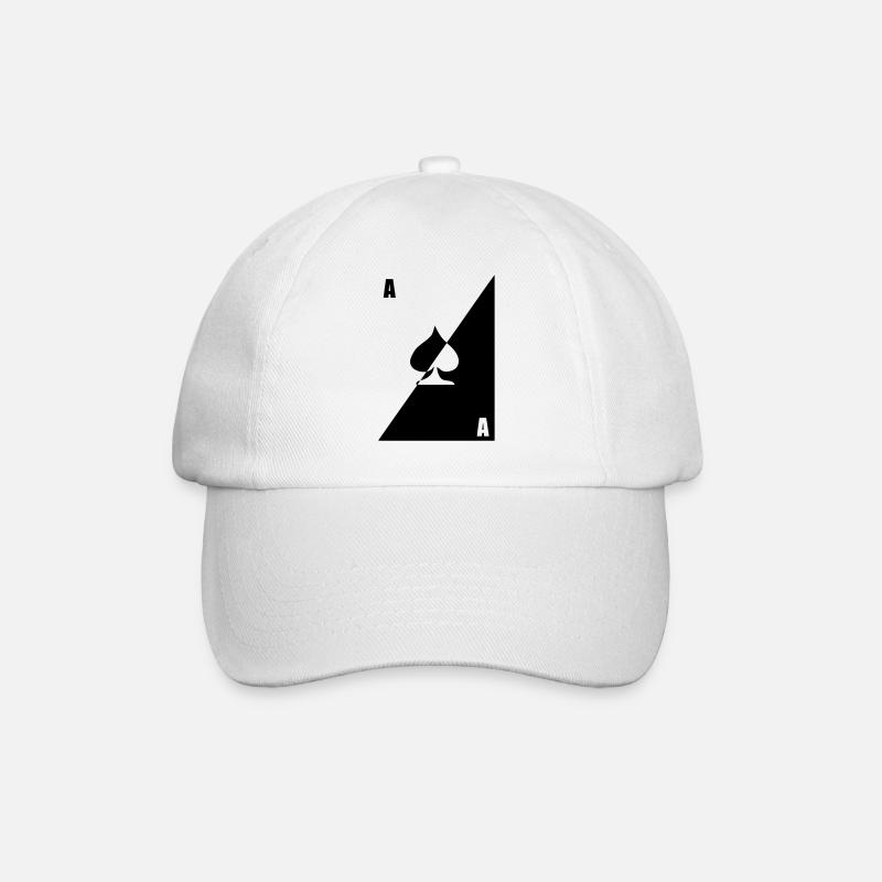Karten-Poker Ace pic pic schwarz weiß - Baseballkappe - Weiß/Weiß
