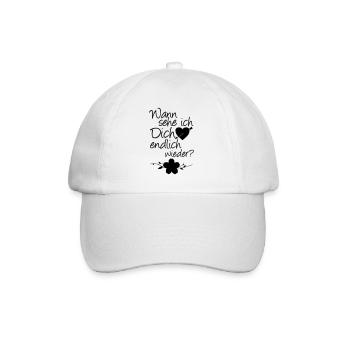 Wiedersehen Liebe, Spruch, Geschenk - Baseballkappe - Weiß/Weiß - Vorne