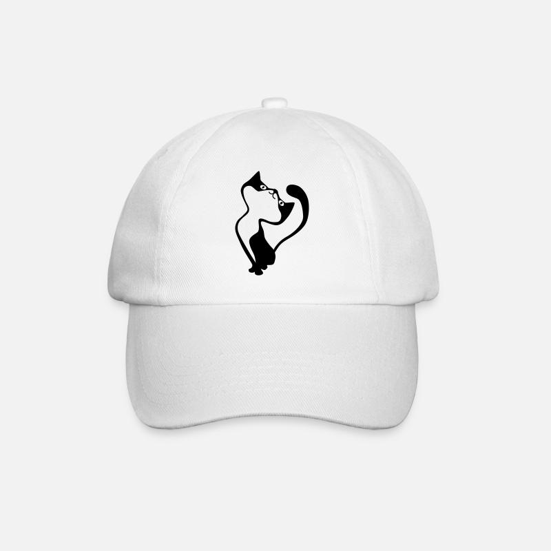 cat - Baseball Cap - white/white