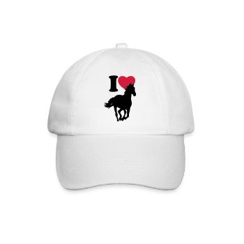 I love horses - J'adore les chevaux - Casquette classique - blanc/blanc - Devant