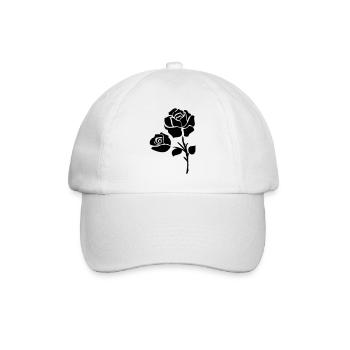 balck_roses_flower - Baseballkappe - Weiß/Weiß - Vorne